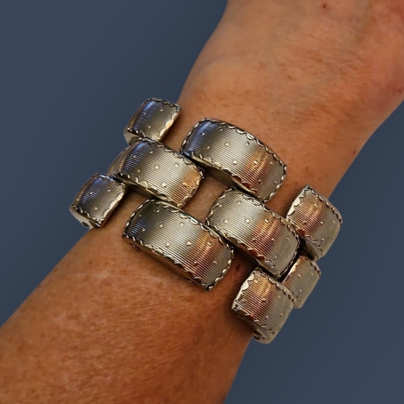 Antique Jewelry - Antique 1920s-1930s Art Deco Machine Age Tech Unisex Bracelet